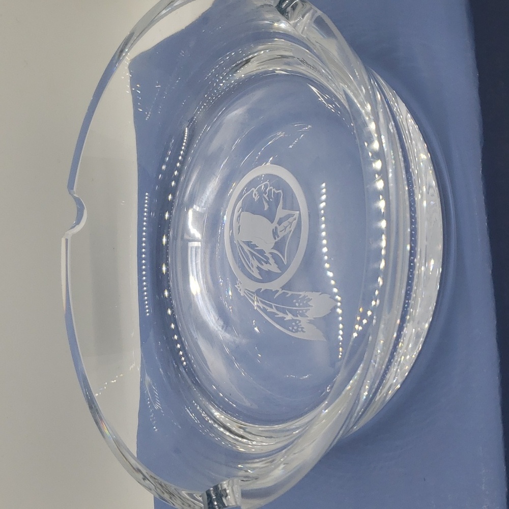 New Redskins crystal etched cigar ashtray